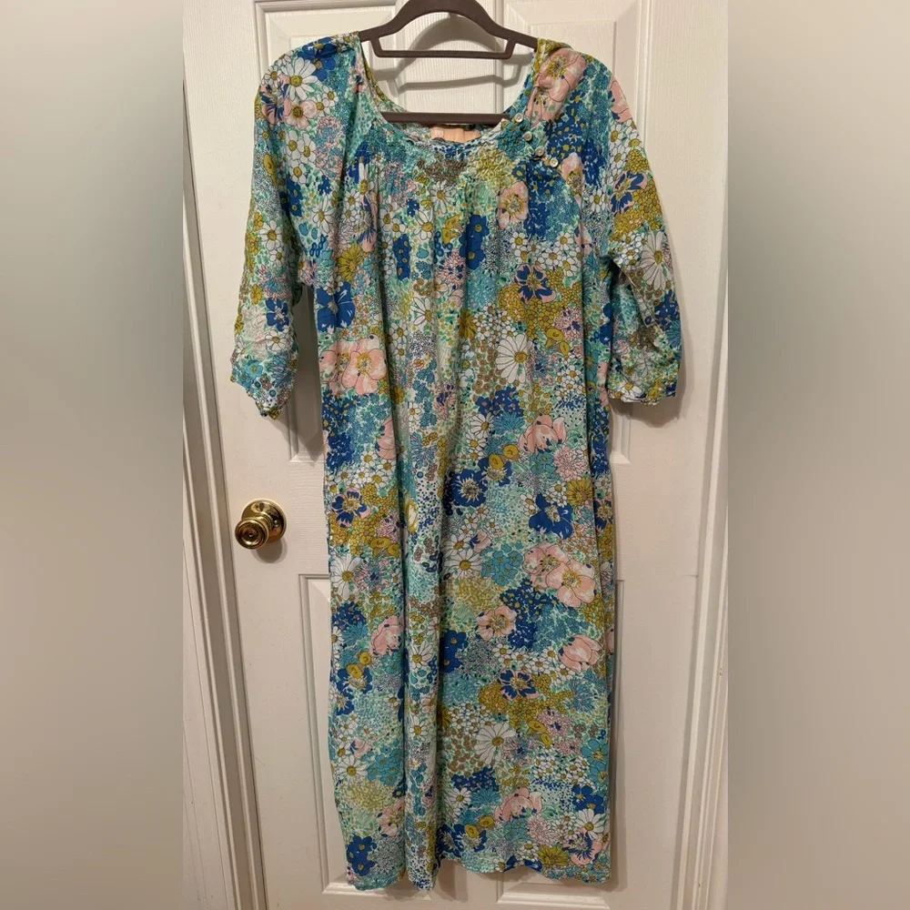 La Cera Botanical Floral  Nightgown or Robe  Size L